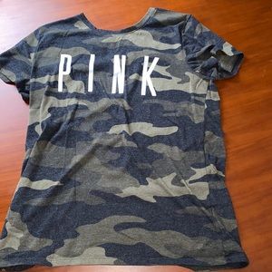Victoria Secret Pink Camo T-Shirt Size L | Good Condition